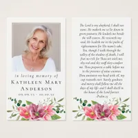 Memorial Prayer Card | Flowers