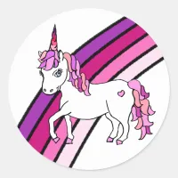 Rainbow Unicorn Classic Round Sticker