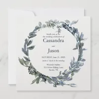 Elegant Greenery Wedding Invitation