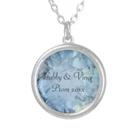 Blue Hydrangea Floral Prom Necklace