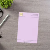 Lavender purple business logo letterhead post-it notes