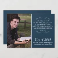 Rustic Christian Bible Verse Graduation Photo Invitation