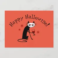 Happy Hallowine! Halloween Wine Pun Postcard