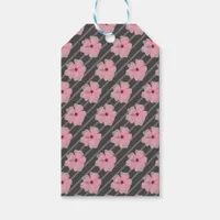 Pink Flowers And Stripes Personalized Gift Tags