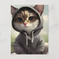 Kitten in a Hoodie Postcard