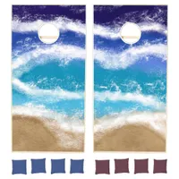 Blue Ocean Waves Cornhole Set