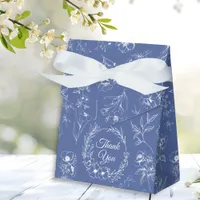 Elegant Vintage Romance Dusty Blue Floral Wedding Favor Boxes