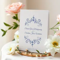 Elegant Vintage Romance Dusty Blue Floral Wedding