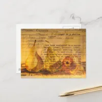 Pears Mixed  Collage Postcard