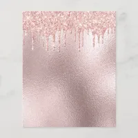 Rose gold pink glitter drips paper sheet