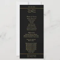 Black and Gold Modern Wedding Program