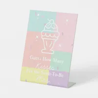 Retro Guess How Many Kisses Game Pedestal Sign