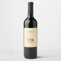 Customizable Mrs. Surname Wedding Anniversary Wine Label