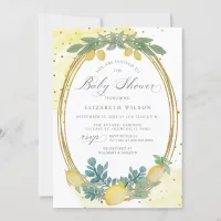 Boho Script Lemon Citrus Summer Baby Shower Invitation