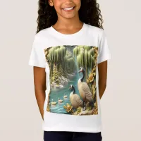 Canada Geese Amidst the Weeping Willows  T-Shirt