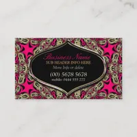 Tribal Diva Hot Pink Black & Gold Business Card