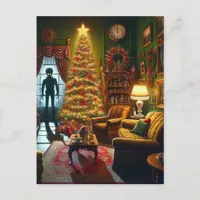 A Christmas Horror AI Generated Art Postcard