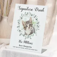 Thumbnail for Cat Wedding Signature Drinks Photo Cocktail Bar  Pedestal Sign
