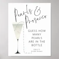 Pearls Prosecco Guess How Many Bridal Shower Game Poster