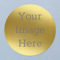 Create Your Own Metallic Antique Gold Faux Foil Classic Round Sticker