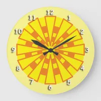 Clock - Triangles and Circles Yellow and Orange