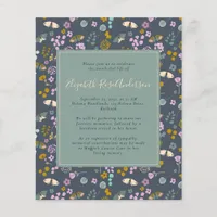 BUDGET Memorial Invitation | Wildflower Blue