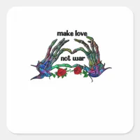 Skeleton Hand Heart Design Square Sticker