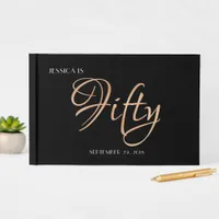 Elegant Black and Gold 50th Birthday Guest Book