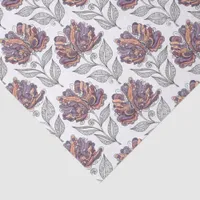 Floral Abstract Doodle Art Style Pink Purple Tissue Paper