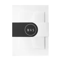 Classic B & W Wedding Invitation Belly Band