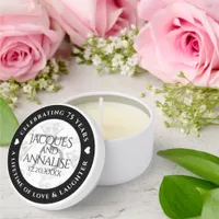 Elegant 75th Diamond Wedding Anniversary Mini Candle Favors