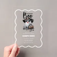 Let's Put the Boo in Boujee Halloween Bachelorette Acrylic Invitations