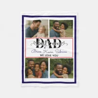 Best Father Ever Personalized Photo Collage Fleece Blanket