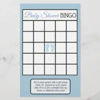 Blue Baby Boy Footprints Themed baby shower games Flyer