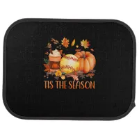 Tis The Season Pumpkin Leaf Latte Fall Softball Car Floor Mat
