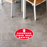 Christmas Cookies This Way Santa Arrow Red White  Floor Decals