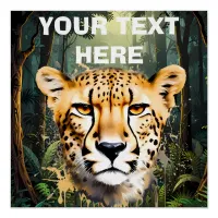 Cheetah Portrait with Jungle Background Poster