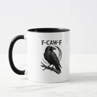 Funny F-Caw-F Crow Retro Graphic Mug