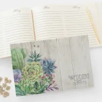 Succulents and Rustic Wood Wedding ID515 Guest Book