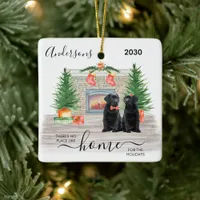 First Christmas New Home Black Labrador Dog Photo Ceramic Ornament