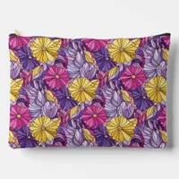 Stained Glass Abstract Purple Yellow Pink Large Accessory Pouch