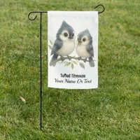 Bold Curious Tufted Titmouse Garden Flag