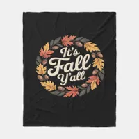 It’s Fall Y’all Halloween Bats Pumpkin Trendy Fleece Blanket