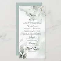 Dreamy Wedding Menu Watercolor Greenery 