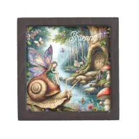 Pretty Fairy Land with cute Snail and Butterflies Gift Box