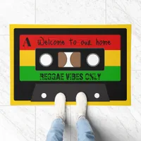 Reggae Music Retro Cassette Tape Welcome Doormat