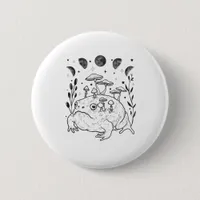 Academia Moon Witchy Goblincore Aesthetic Frog Button