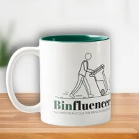 Funny neighbour gift Wheelie Bin person Two-Tone Coffee Mug