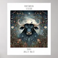 Taurus Zodiac Astrology Name & Birthday Poster