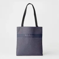 Elegant Blush Pink Rose Gold Foil  Navy Blue Boho Tote Bag